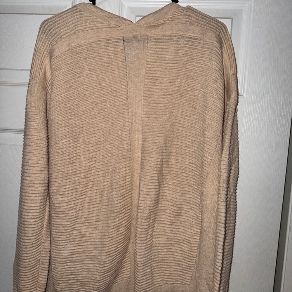 WHBM Open-Front Ribbed Cardigan - Cream - Picture 2 of 3
